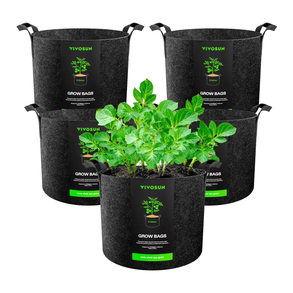VIVOSUN Fabric Grow Bags — 5 Gallon, 5-Pack