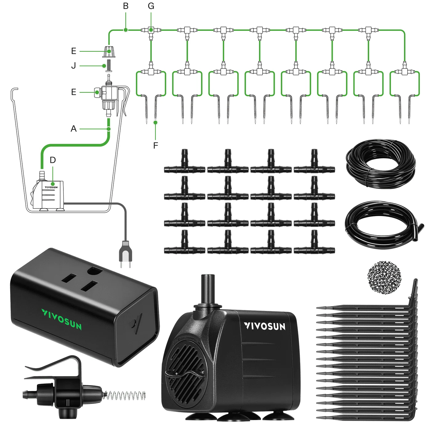 VIVOSUN FlexFeed A10 Automatic Drip Irrigation Kit