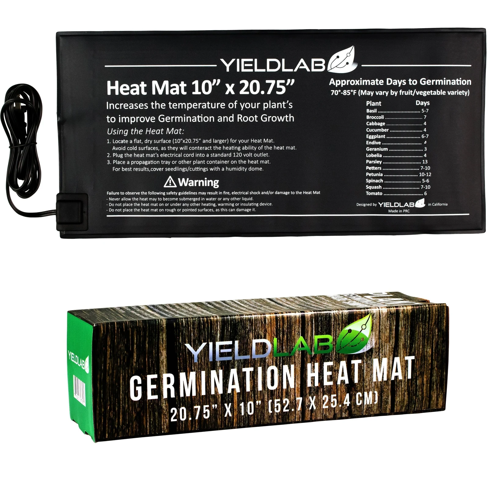 Yield Lab Yield Lab 10 × 20.75 in Seed & Clone Heat Mat